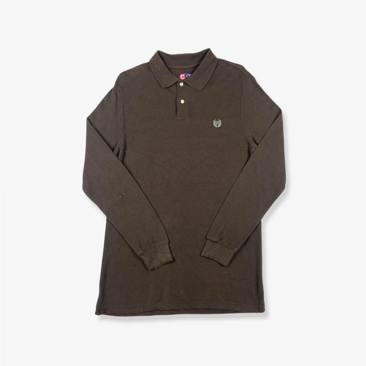 Vintage RALPH LAUREN CHAPS Long Sleeve Polo Shirt Brown Medium | Vintage  Online 