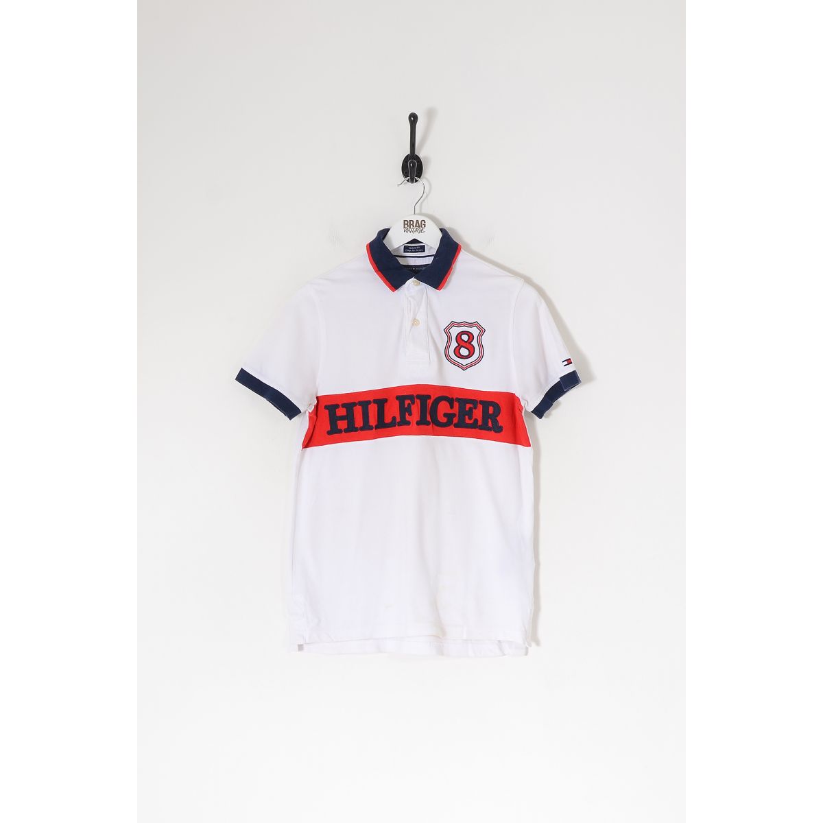 Vintage TOMMY HILFIGER Polo Shirt White Small