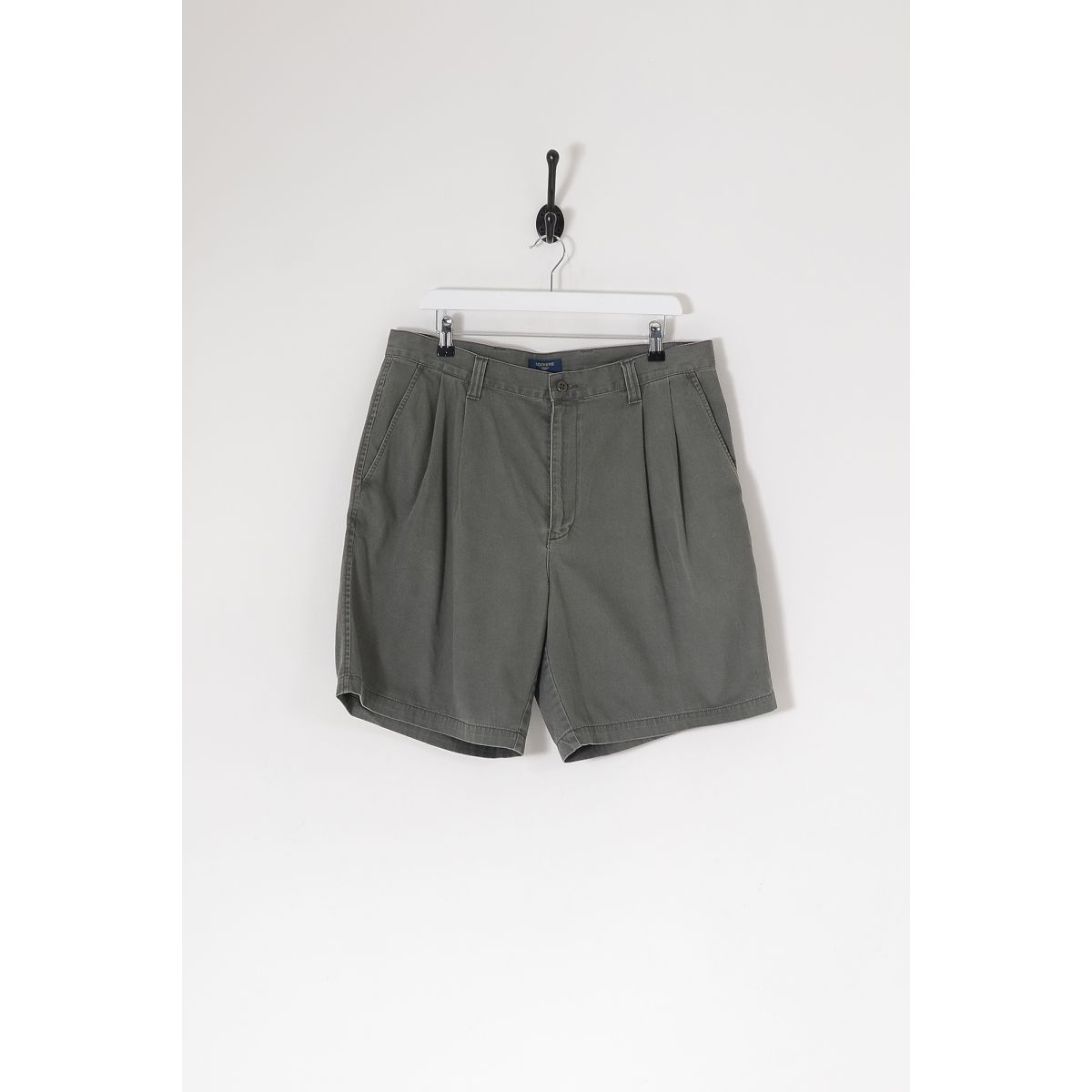 Vintage DOCKERS Pleated Chino Shorts Grey-Green W36