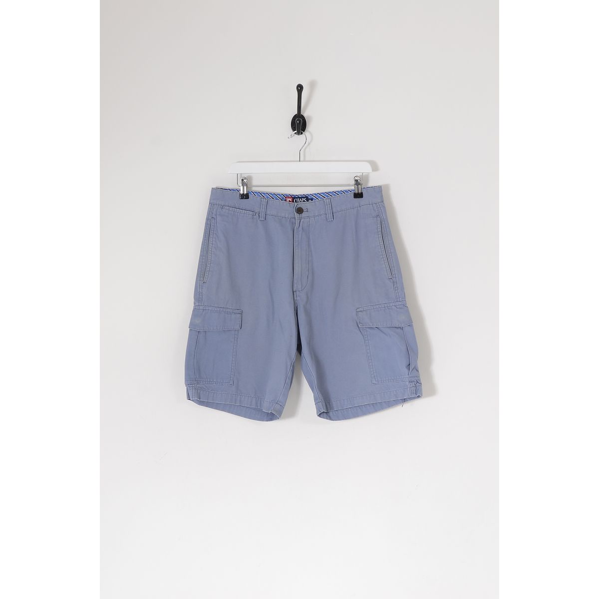 Vintage RALPH LAUREN CHAPS Combat Shorts Grey Blue W33