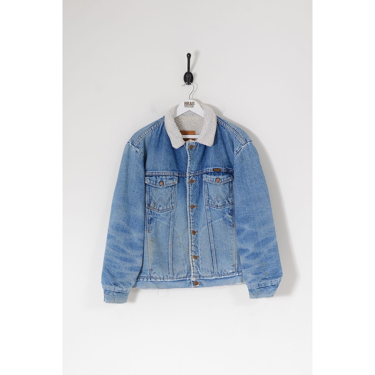 1980s Light Wash Distressed Sherpa Lined Carhartt Denim Jacket – Good Style  Shop