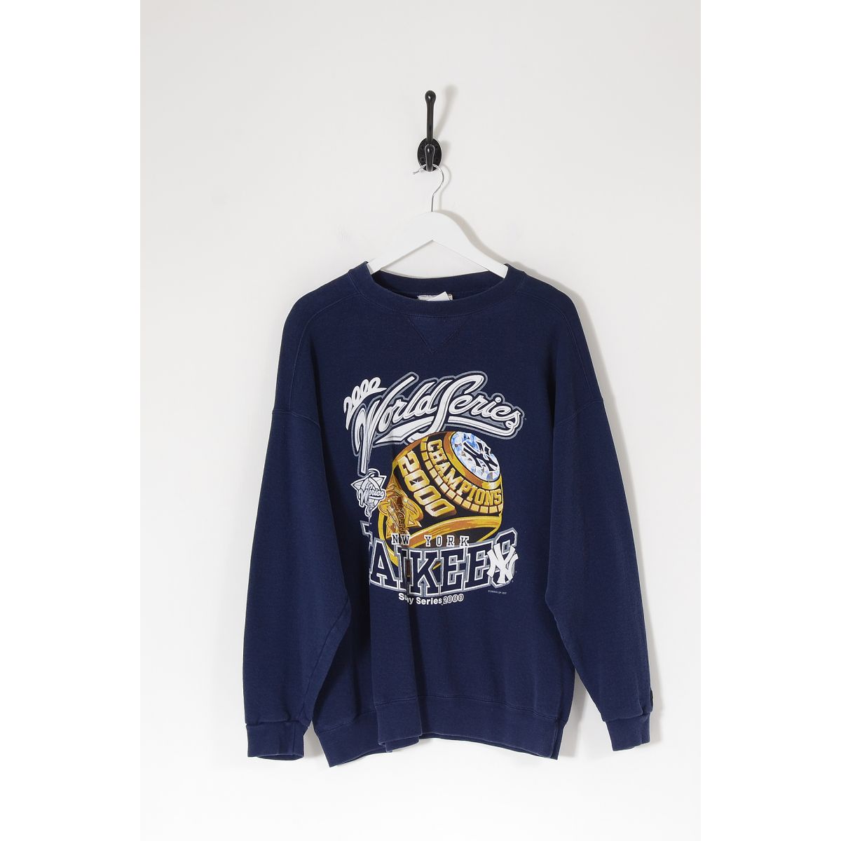 Vintage PUMA New York Yankees 2000 MLB Sweatshirt Navy Blue XL