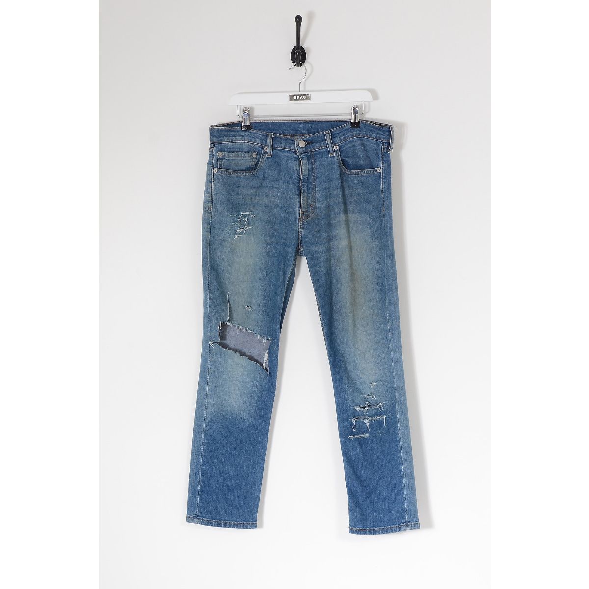 Vintage LEVI'S 511 Distressed Slim Fit Jeans Mid Blue W36 L28 | Vintage  Online 