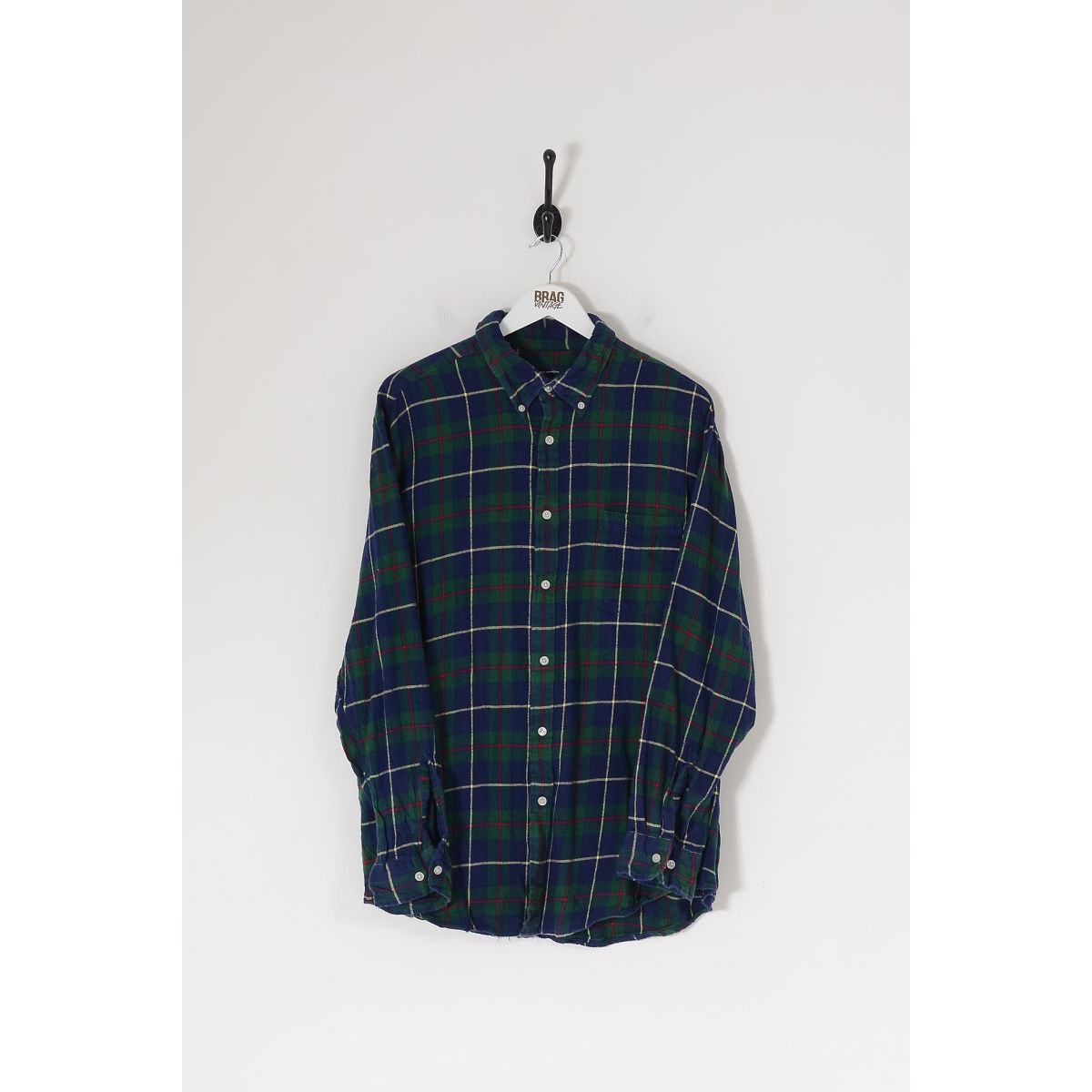 Vintage Check Shirt Dark Green & Navy Blue XL