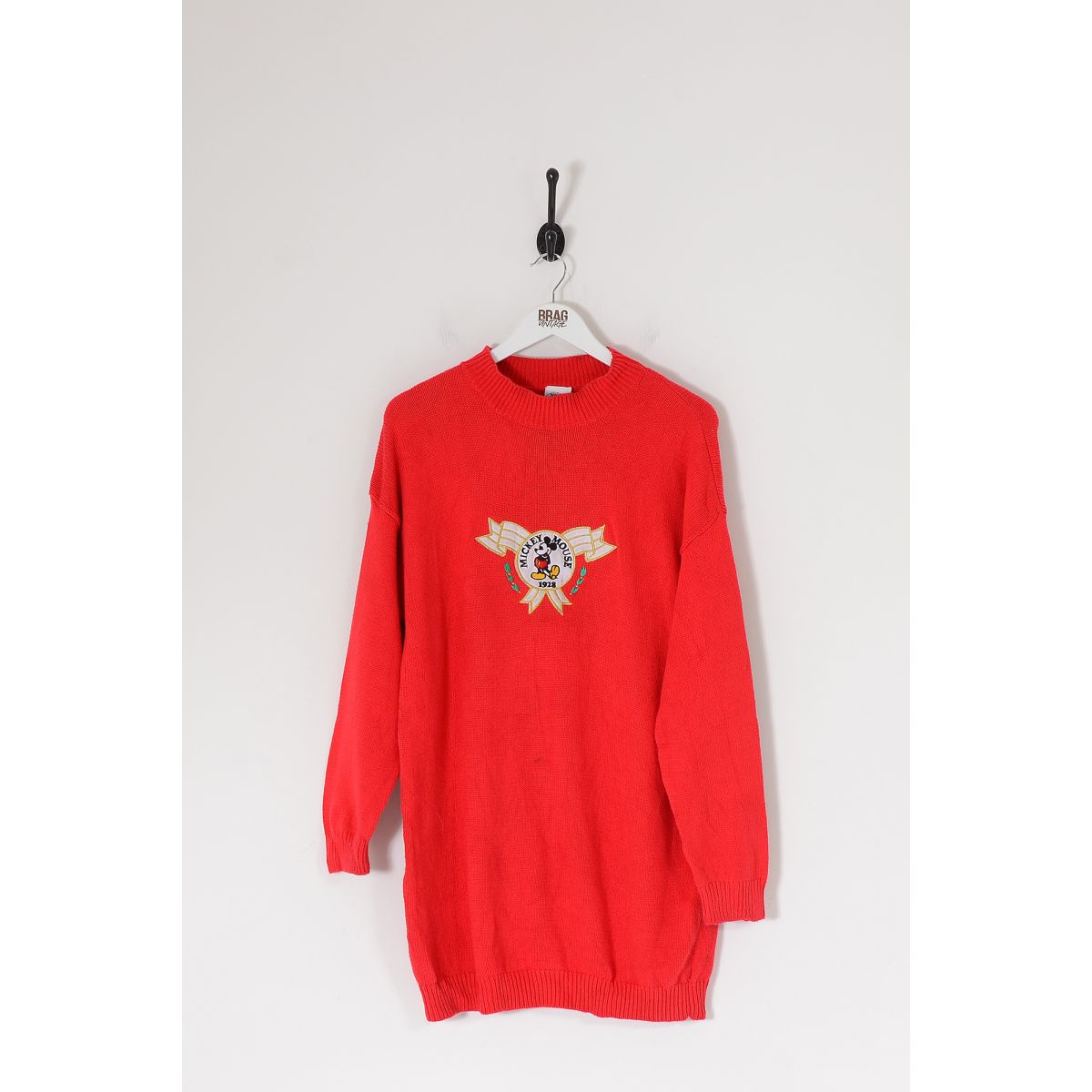 Vintage DISNEY Mickey Mouse Knit Jumper Red Large
