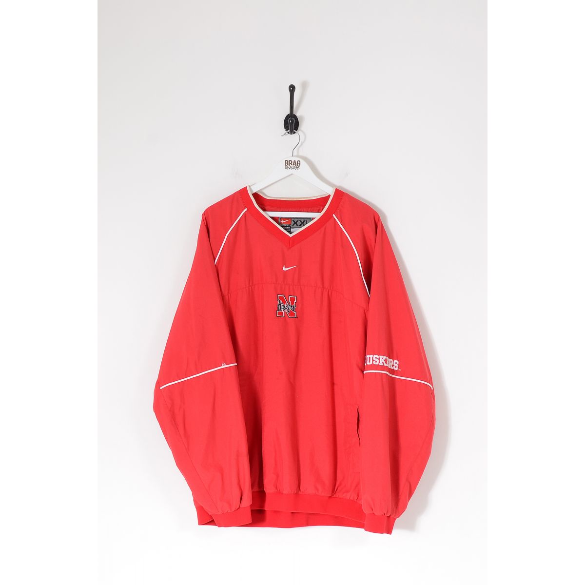 Vintage NIKE Nebraska Huskers Pullover Sports Jacket Red XXL