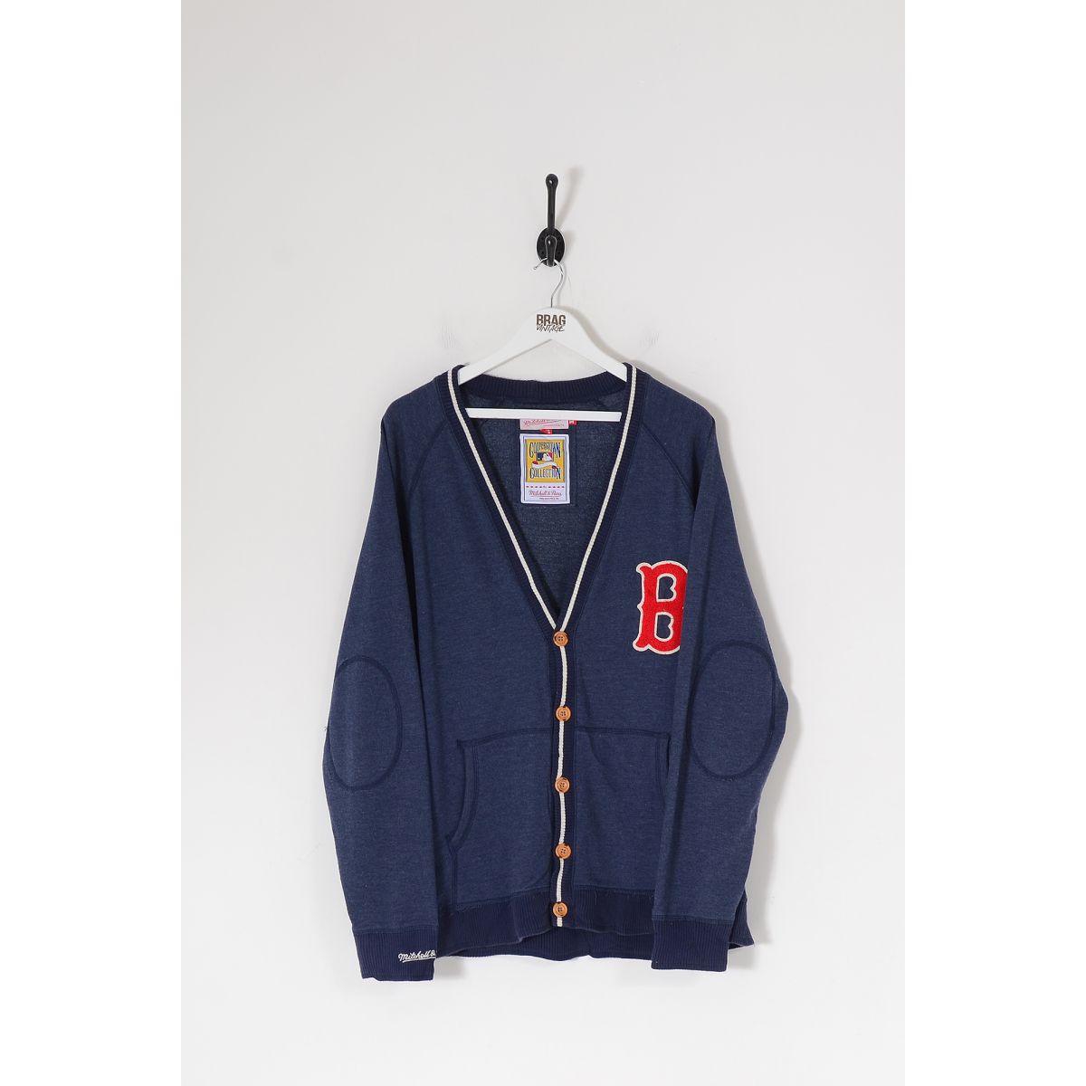 Vintage Mitchell & Ness Boston Red Sox Knit Cardigan Navy Blue XL