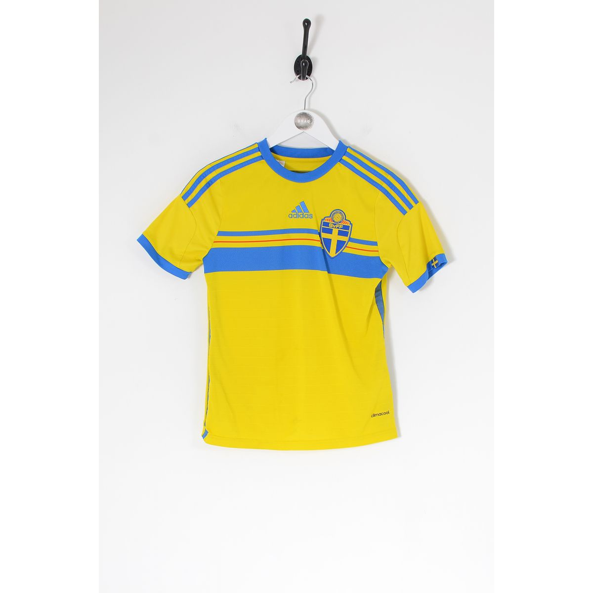 Vintage ADIDAS Sweden World Cup Kit Football Shirt Yellow XS