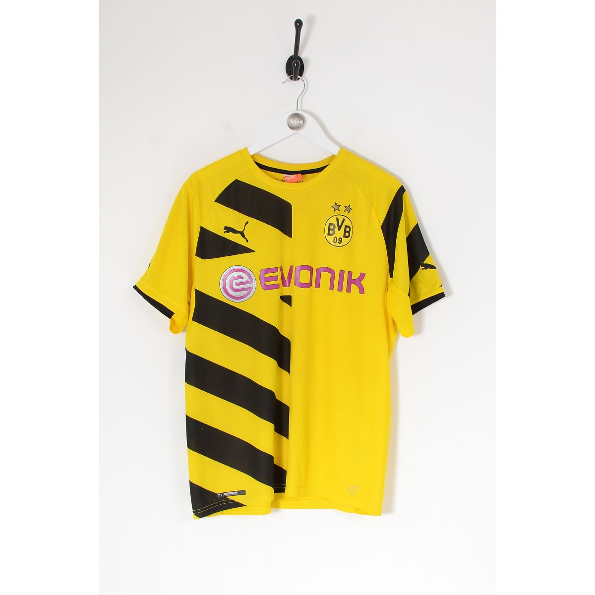 Vintage PUMA Borussia Dortmund BVB 2014-15 Kit Football Shirt Yellow Large