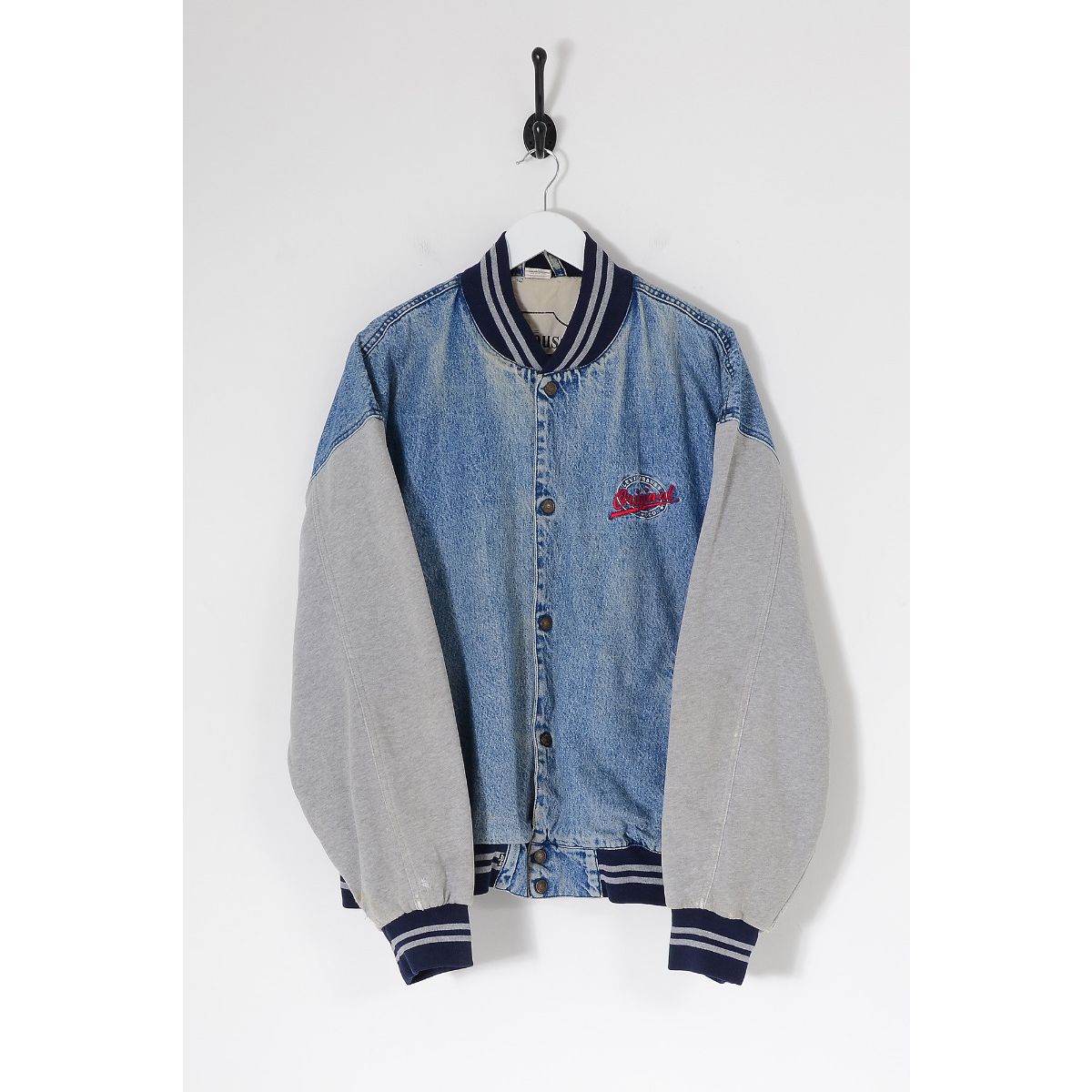 Vintage LEVI'S College Baseball Denim Jacket Mid Blue 2XL | Vintage Online  