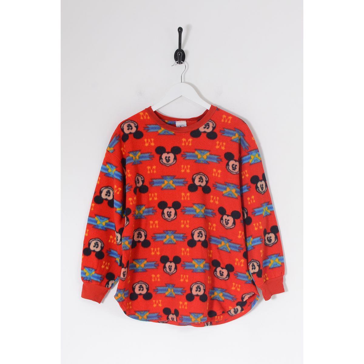 Vintage DISNEY Mickey Mouse Fleece Sweatshirt Red Medium