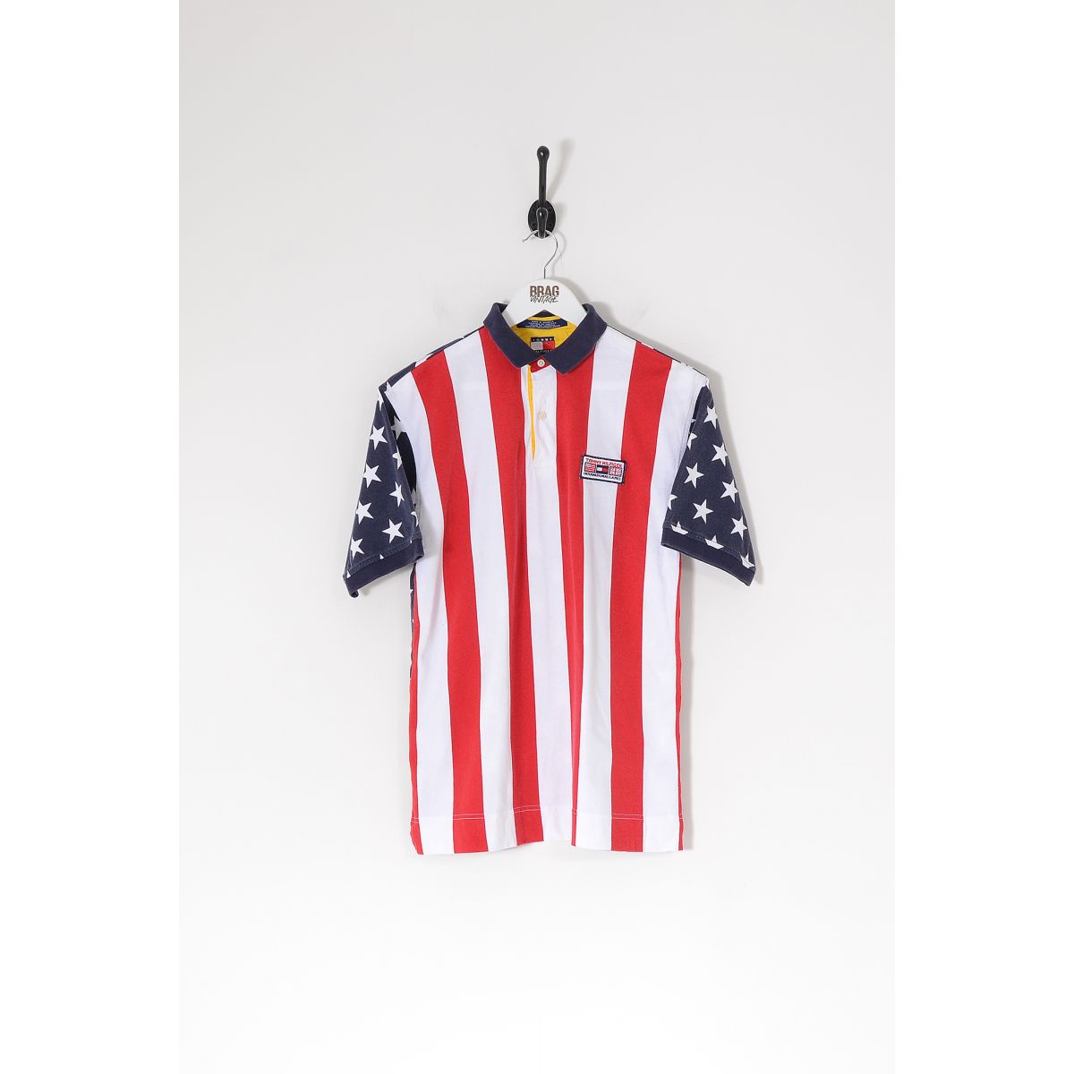 Vintage TOMMY HILFIGER USA Flag Polo Shirt Multicolour XL