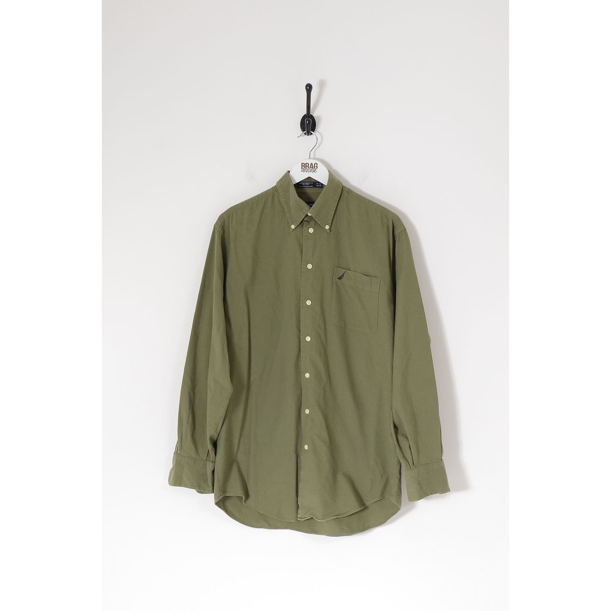 Vintage NAUTICA Oxford Shirt Khaki Green Large