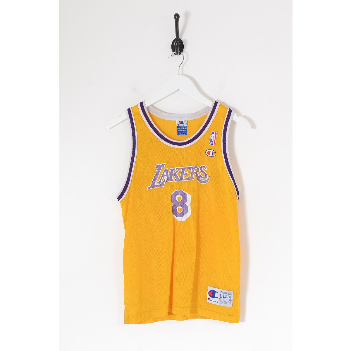 Vintage CHAMPION NBA Los Angeles Lakers Basketball Jersey Yellow
