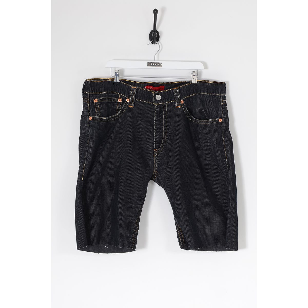 Vintage LEVI'S Loose Cut Off Corduroy Shorts Charcoal W38