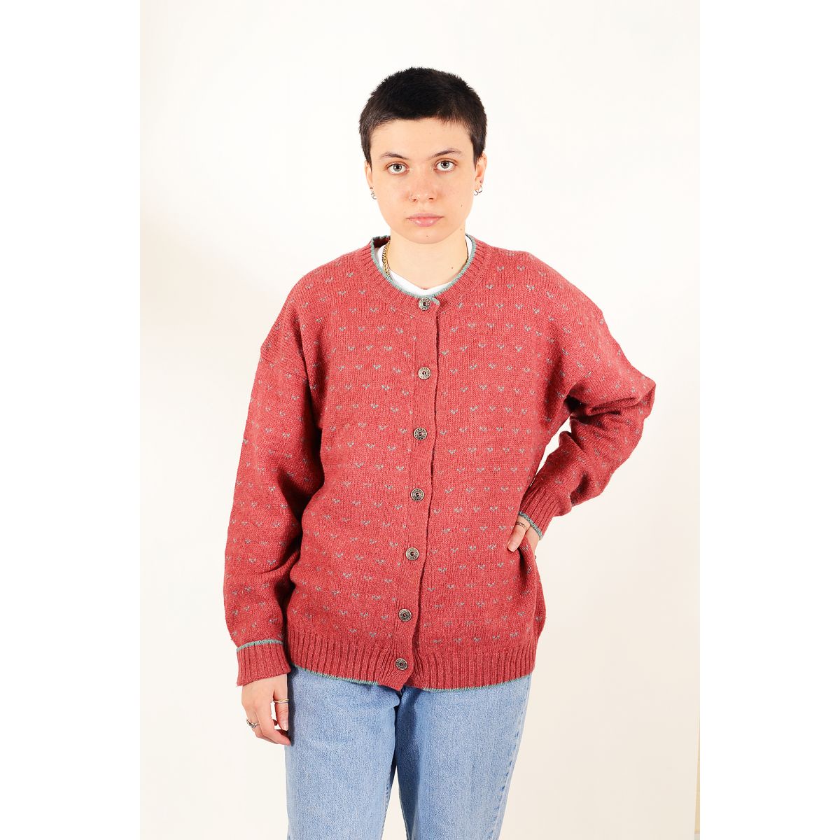 WOOLRICH Knit Cardigan Light Red Large