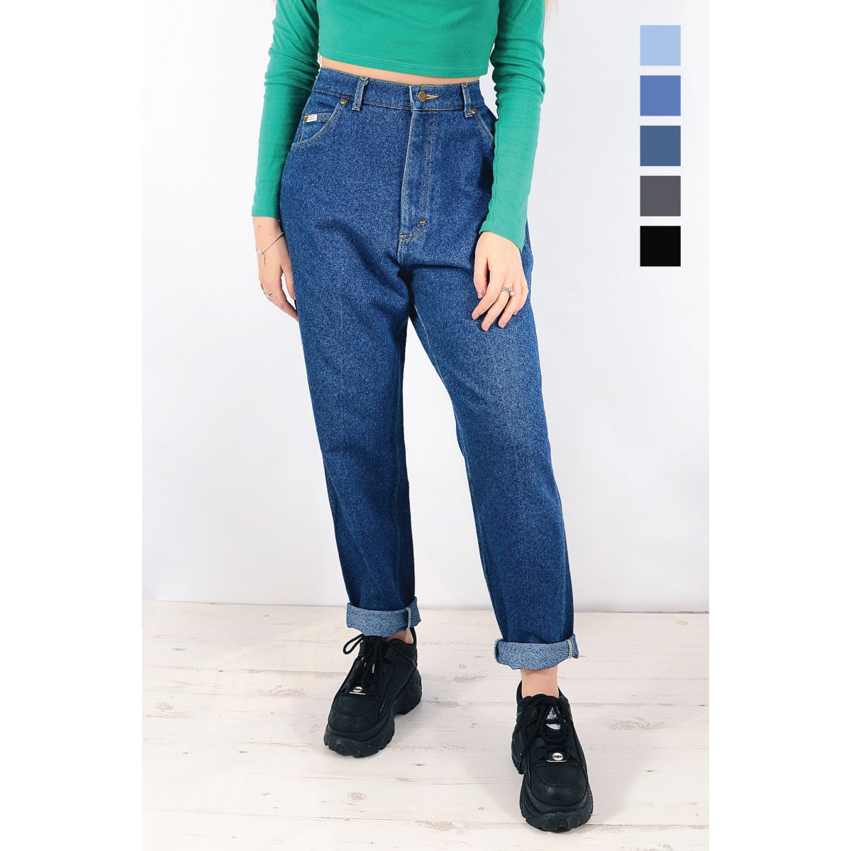 Vintage Lee High Waisted Relaxed Tapered Mom Jeans (Grade B)