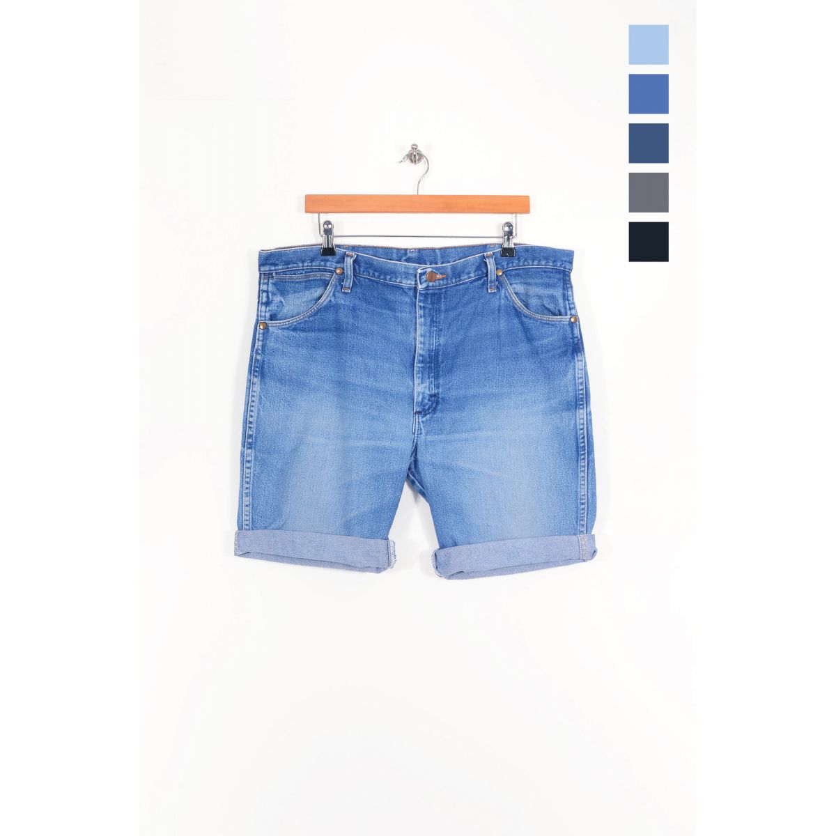 Indigo30 Mens Jean Shorts Blue Size 48 Denim 5 Pocket Belt Loops | eBay